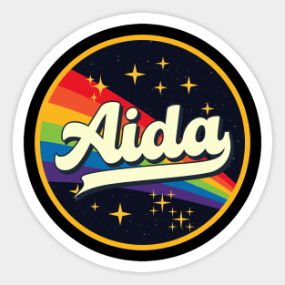Aida // Rainbow In Space Vintage Style Sticker